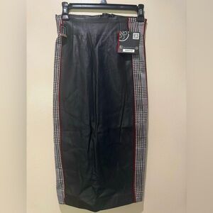 Black Faux Leather Pencil Skirt